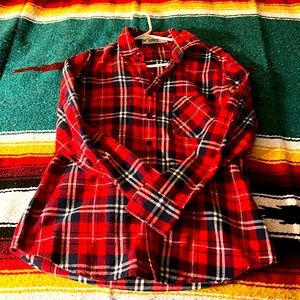 EUC red plaid button up flannel